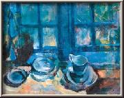 ludvig karsten The Blue Kitchen oil on canvas